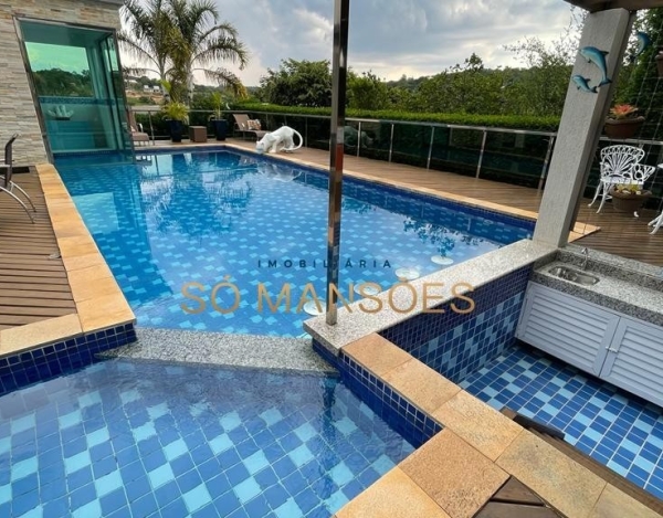 Casa com Ampla Garagem de 675 m² à Venda com 3 Suítes e Home Cinema no Condados do Bougainville - Lagoa santa, Lagoa Santa - MG