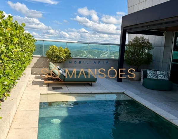 Cobertura Penthouse de 385 m² à Venda com 3 Suítes e Piscina Aquecida no Vila da Serra, Nova Lima - MG