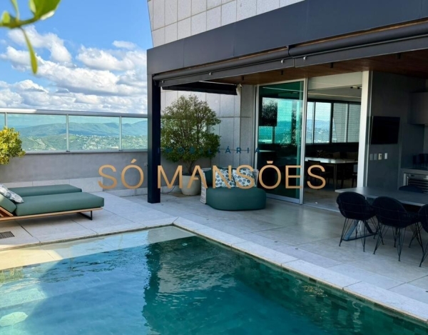 Cobertura Penthouse de 385 m² à Venda com 3 Suítes e Piscina Aquecida no Vila da Serra, Nova Lima - MG