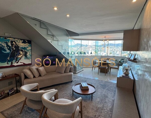COBERTURA TRIPLEX DE LUXO COM VISTA DEFINITIVA PRÓXIMA AO COLÉGIO BATISTA MINEIRO