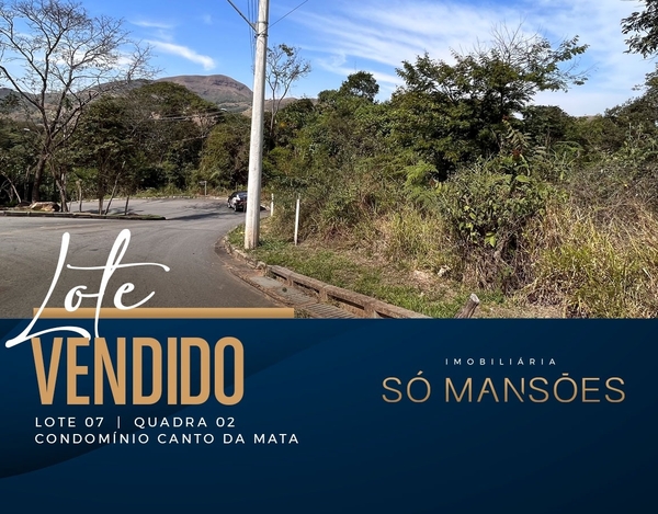 Lote de 1000m² vendido no condomínio Canto da Mata.