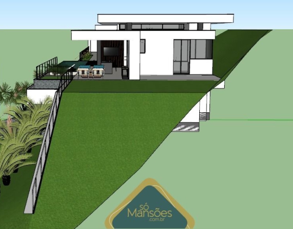 Linda casa linear de 580m² com 4 suítes à venda no Quintas do Sol.