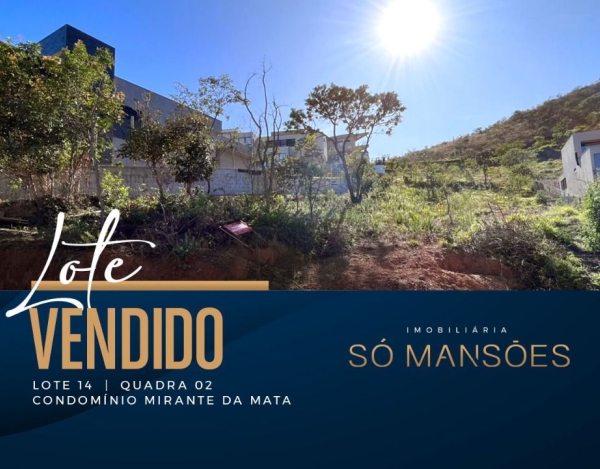 Excelente lote de 1.000m² com ótima topografia e linda vista a venda no condomínio Mirante da Mata.